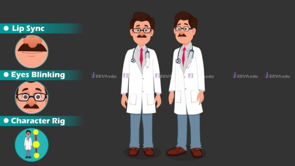 Doctor 2 Pose Cartoon Character JD2PCCX01 (Adobe Animate Vector) - Image 2