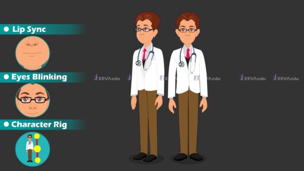 Doctor 2 Pose Cartoon Character JD2PCCX01 (Adobe Animate Vector) - Image 3