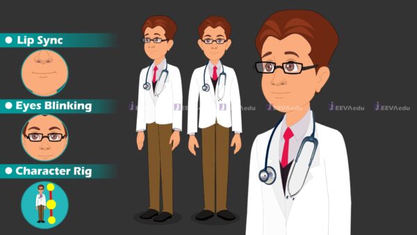 Doctor 2 Pose Cartoon Character JD2PCCX01 (Adobe Animate Vector) - Image 4