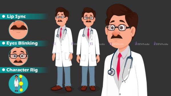 Doctor 2 Pose Cartoon Character JD2PCCX01 (Adobe Animate Vector) - Image 5