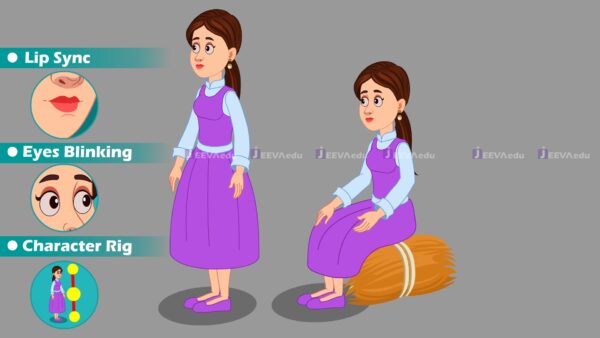 Snow Girl Cartoon Character JSGCCXT1 (Adobe Animate Vector)