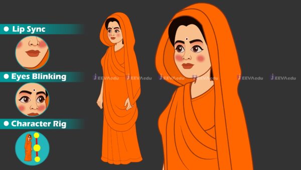 Women Cartoon Character JWCCXRT01 (Adobe Animate Vector) - Image 2