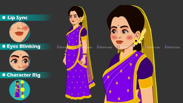 Women Cartoon Character JWCCXRT01 (Adobe Animate Vector) - Image 3