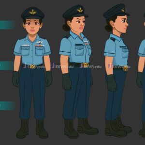 Police Woman Cartoon Vector JPWCVX1 (Adobe Animate Vector)