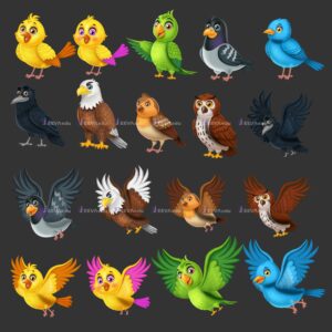 3D Birds Cartoon Character J3DBCCXF1 (Adobe Photoshop)