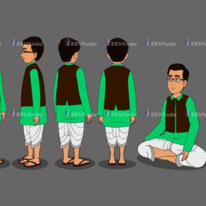 Cartoon Character Village Man 7 Poses JCCVMZX1 (Animate Vector)