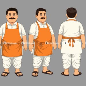Indian Bawarchi Cartoon Character JIBCCZ5 (Adobe Animate Vector)
