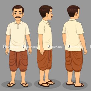 Indian Rural Cartoon Character JIRCCZ4 (Adobe Animate Vector)