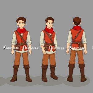 Kiko Adventure Boy Cartoon Character JKABCCZ4 (Adobe Animate Vector)