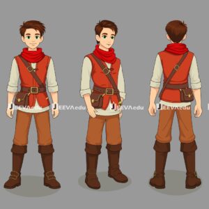 Kiko Adventure Boy Cartoon Character JKABCCZ4 (Adobe Animate Vector)