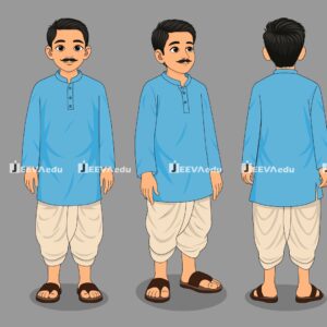 Cartoon Character 5 Poses JCC5PZX1 (Adobe Animate Vector)