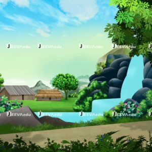 Jungle Waterfall Cartoon Background JJWCB08 (Adobe Photoshop)