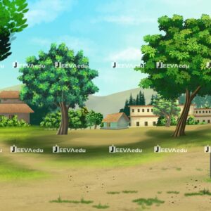 Calm Sunny Cartoon Village Background JCSCVBX1 (Adobe Photoshop)