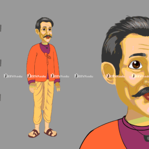 Indian Village Man Cartoon Character JIVMCCX2 (Animate Vector)