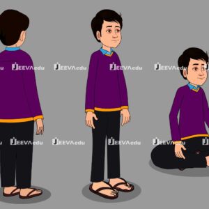 Indian School Boy Cartoon Character JISBCCZ1 (Animate Vector)