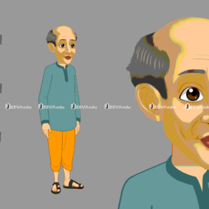 Village Uncle Cartoon Character JVUCCX3 (Animate Vector)