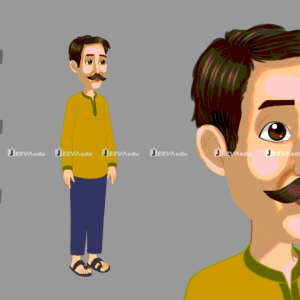 Indian Cultural Man Cartoon Character JICMCCX5 (Animate Vector)