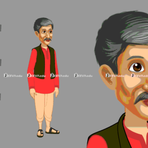 Rural Indian Male Cartoon Character JRIMCCX4 (Animate Vector)