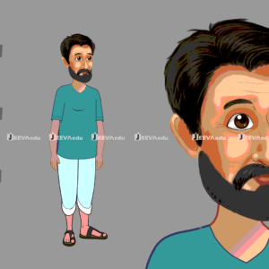 Traditional Village Man Cartoon Character JTVMCCX7 (Animate Vector)