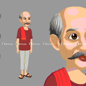 Village Dhoti Man Cartoon Character JVDMCCX8 (Animate Vector)