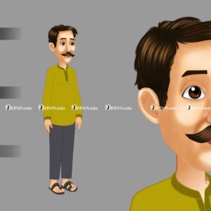 Indian Cultural Man Cartoon Character JICMCCX5 (Animate Vector)