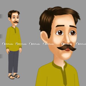 Indian Cultural Man Cartoon Character JICMCCX5 (Animate Vector)
