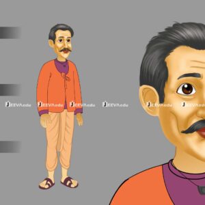Indian Village Man Cartoon Character JIVMCCX2 (Animate Vector)