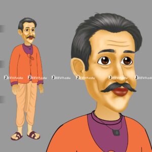 Indian Village Man Cartoon Character JIVMCCX2 (Animate Vector)