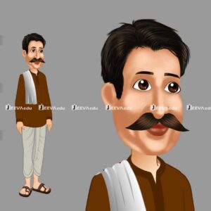 Classic Village Man Cartoon Character JCVMCCZ4 (Animate Vector)