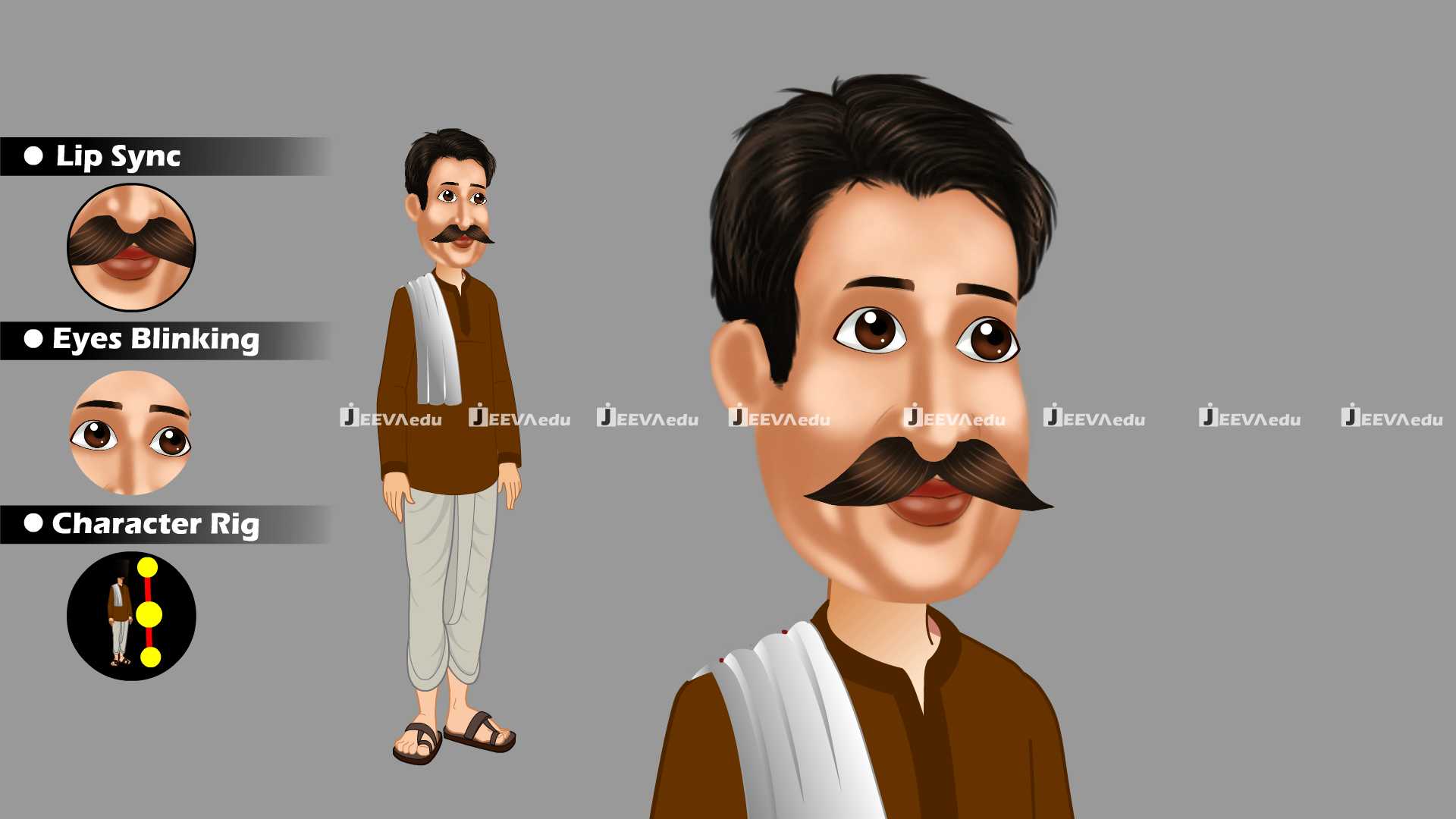 Classic Village Man Cartoon Character JCVMCCZ4 (Animate Vector)