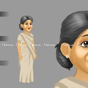 Indian Elderly Woman Cartoon Character JIEWCCZ8 (Animate Vector)
