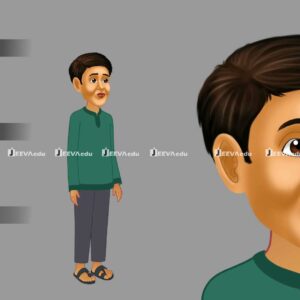 Indian Ethnic Young Cartoon Character JIEYCCZ7 (Animate Vector)