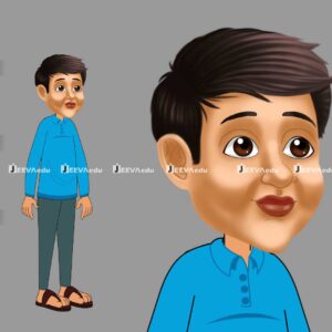 Indian Student Boy Cartoon Character JISBCCZ5 (Animate Vector)