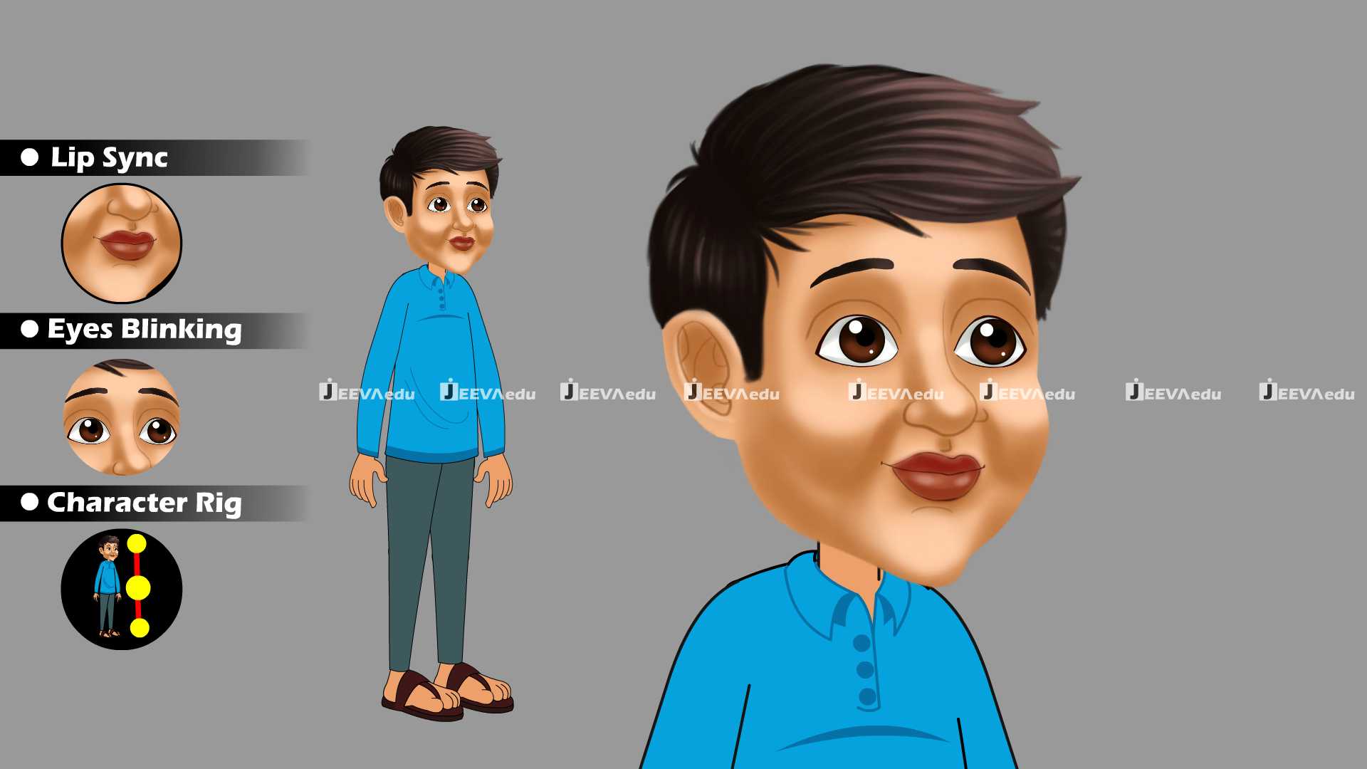 Indian Student Boy Cartoon Character JISBCCZ5 (Animate Vector)
