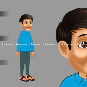 Indian Student Boy Cartoon Character JISBCCZ5 (Animate Vector)