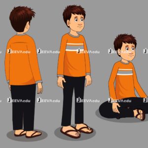 Modern Indian Kid Cartoon Character JMIKCCX9 (Animate Vector)
