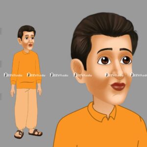 Traditional Village Boy Cartoon Character JTVBCCZ6 (Animate Vector)