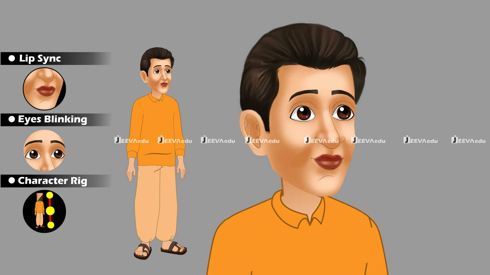 Traditional Village Boy Cartoon Character JTVBCCZ6 (Animate Vector)