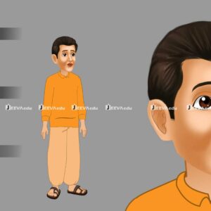 Traditional Village Boy Cartoon Character JTVBCCZ6 (Animate Vector)