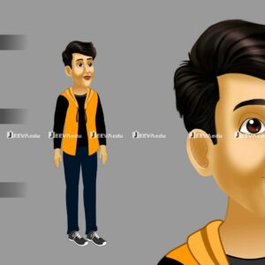 Urban Indian Boy Cartoon Character JUIBCCZ3 (Animate Vector)