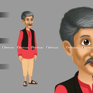 Rural Indian Male Cartoon Character JRIMCCX4 (Animate Vector)