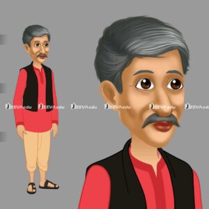 Rural Indian Male Cartoon Character JRIMCCX4 (Animate Vector)