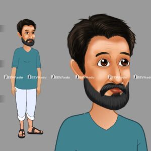 Traditional Village Man Cartoon Character JTVMCCX7 (Animate Vector)
