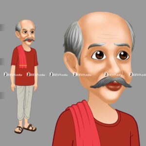 Village Dhoti Man Cartoon Character JVDMCCX8 (Animate Vector)