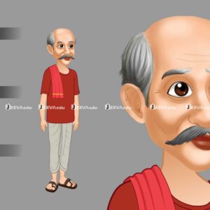 Village Dhoti Man Cartoon Character JVDMCCX8 (Animate Vector)