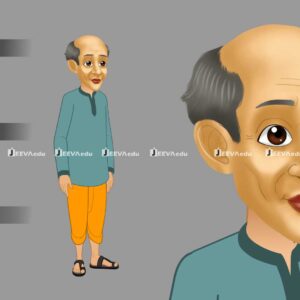 Village Uncle Cartoon Character JVUCCX3 (Animate Vector)