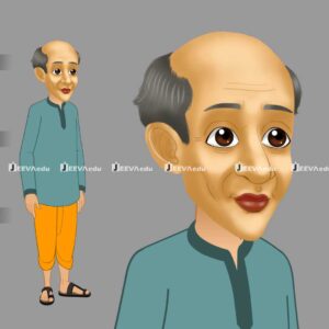 Village Uncle Cartoon Character JVUCCX3 (Animate Vector)