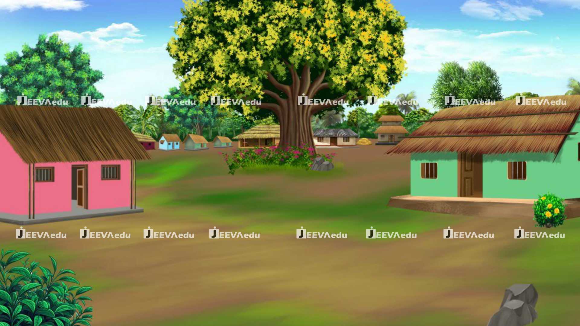 Cartoon Village Crossroad Background JCVCRBZ1 (Adobe Photoshop)