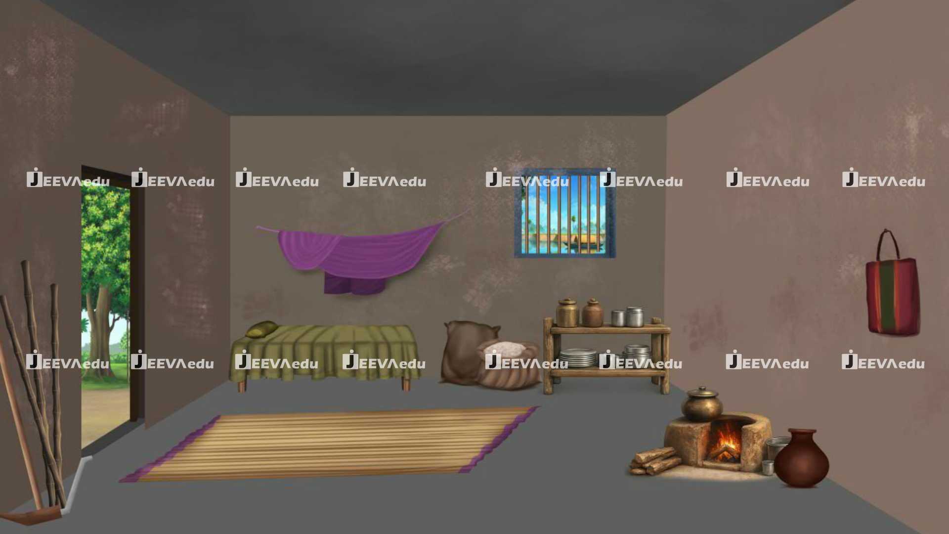 Old Village Home Interior Background JOVHIBX1 (Adobe Photoshop)