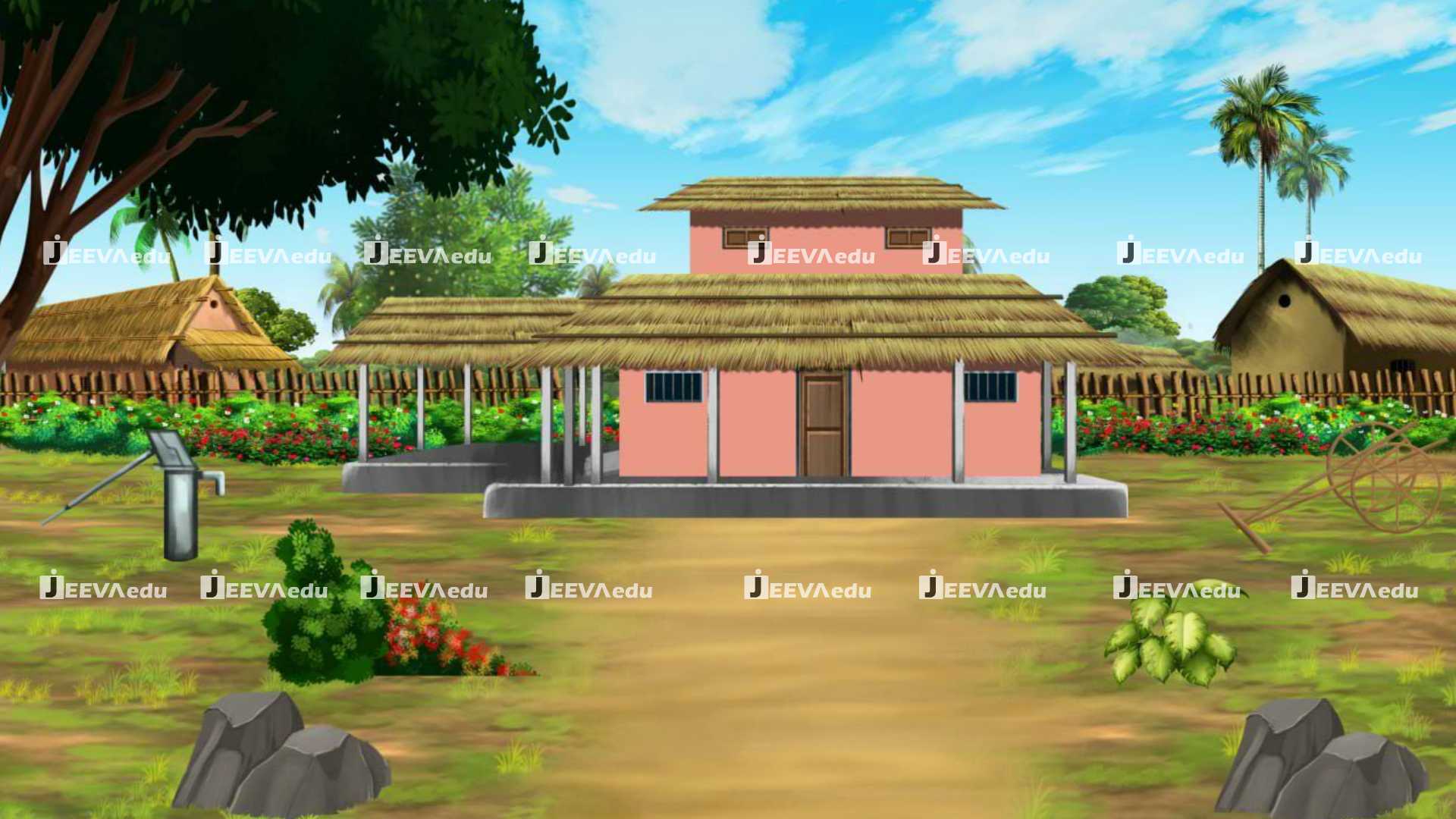 Traditional Village House Background JTVHBX1 (Adobe Photoshop)